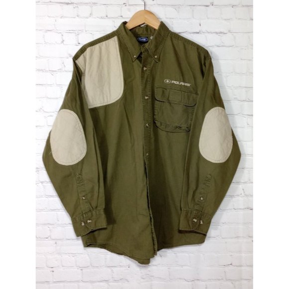Pure Polaris Green Long Sleeve Shooting Button Up Shirt Men's Size Large - Picture 1 of 6